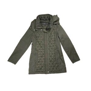 Marc‎ New York Quilted Olive Green Hooded Coat Women's S Small